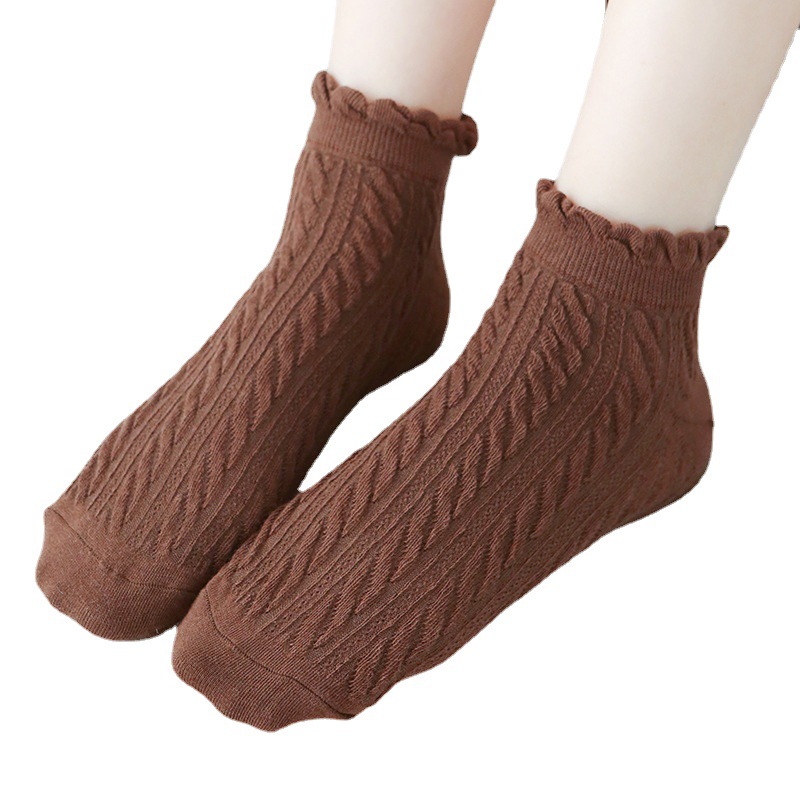 Verano y otoño nuevas señoras leche café color torque calcetines de barco estilo fino absorbente de sudor malla transpirable calcetines de algodón calcetines cortos al por mayor