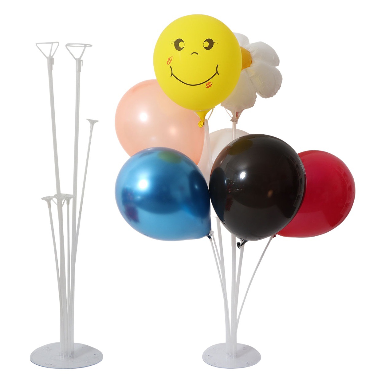 Globo columna película de aluminio globo de látex base escena decoración diseño varias formas globo mesa de cristal flotante Mesa flotante