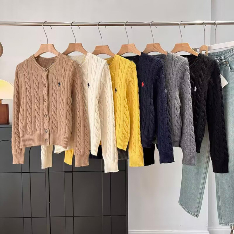 Cos Export Cross-Border Wholesale 2025 Autumn New Women's Fashion Versatile Round Neck Long-Sleeved Knitted Sweater Cardigan