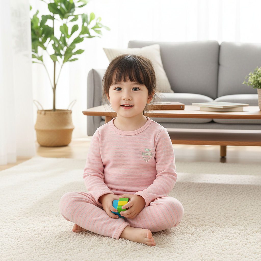 Otoño y invierno nuevo conjunto de ropa interior para niños 2025 de terciopelo caliente bebé chaqueta de otoño pantalones de otoño ropa infantil para niñas