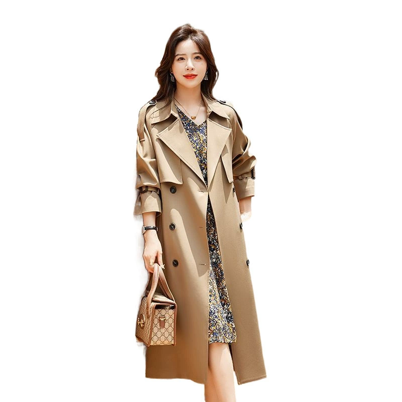 Длинное осеннее модное trench coat для отдыха, до mid-length, 2024 год, стиль высшего качества, оверсайз