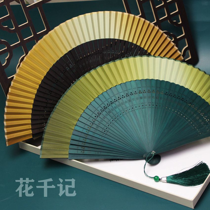 Gradient Folding Fan*Easy to Open*Hanfu Portable Fan*Dancing Fan*National Style Folding Fan*Ladies Photography Fan