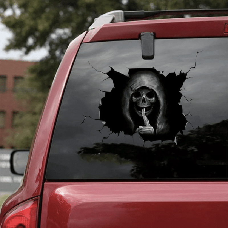 Calavera de silencio pegatinas de coche ventana trasera diablo pegatinas reflectantes vidrio del coche Comercio exterior color pegatinas de coche
