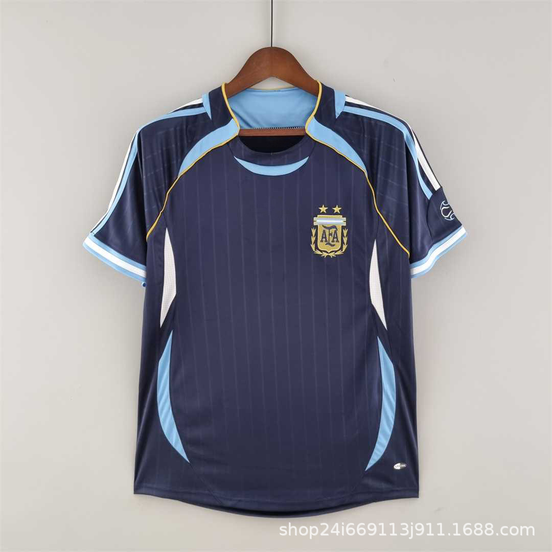 Camiseta de fútbol tailandesa retro Selección nacional Brasil Francia Argentina Portugal Camiseta de manga corta al por mayor Número de impresión