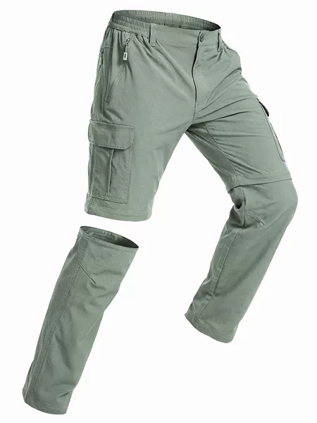Cross-Border Men's Outdoor Quick-Dry Hiking Pants, Soft and Stretchy Detachable Long Pants, Lightweight Waterproof Sports Pants