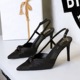 312-3 style banquet silk bow thin heeled high-heeled shoes with pointed toe, shallow mouth, empty toe, shallow mouth, single shoe
