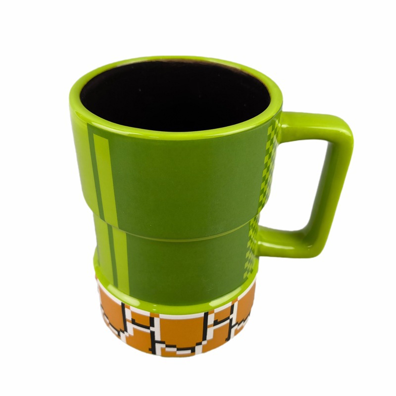 Super Mario Taza de cerámica con tapa de estilo explosivo transfronterizo cuidadosamente seleccionado Taza de agua de café periférica del juego