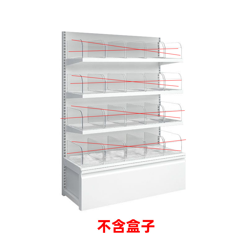 Fabricantes de estantes de supermercado personalizados estantes de exhibición de estantes de aperitivos de montaje transparente multicapa simple y doble cara