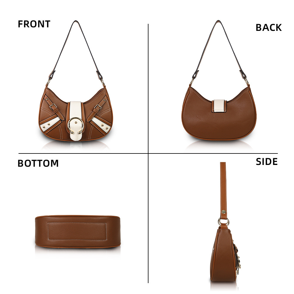Color Block Pattern All Seasons Season Women's Small Pu Leather Color Block Streetwear Sewing Thread Dumpling Shape Flip Cover Cloud Shape Bag