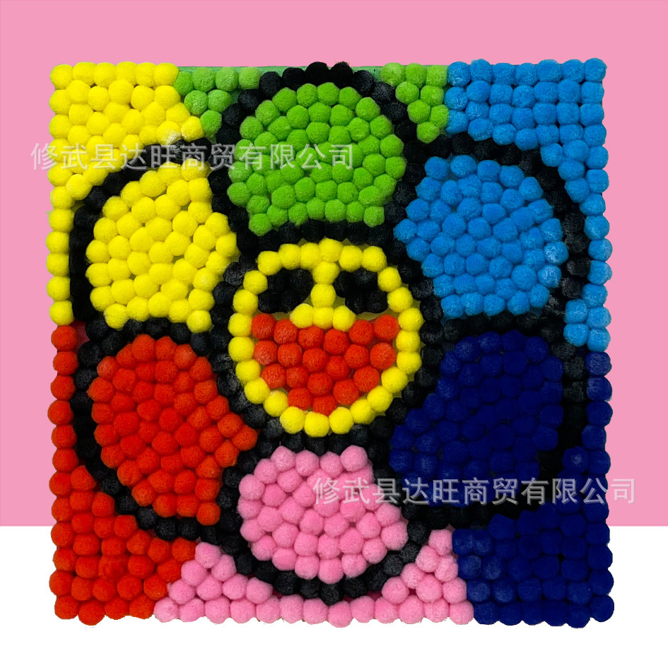 MQH20-029 / 20*20cm (wooden frame + canvas + hair ball + tweezers)