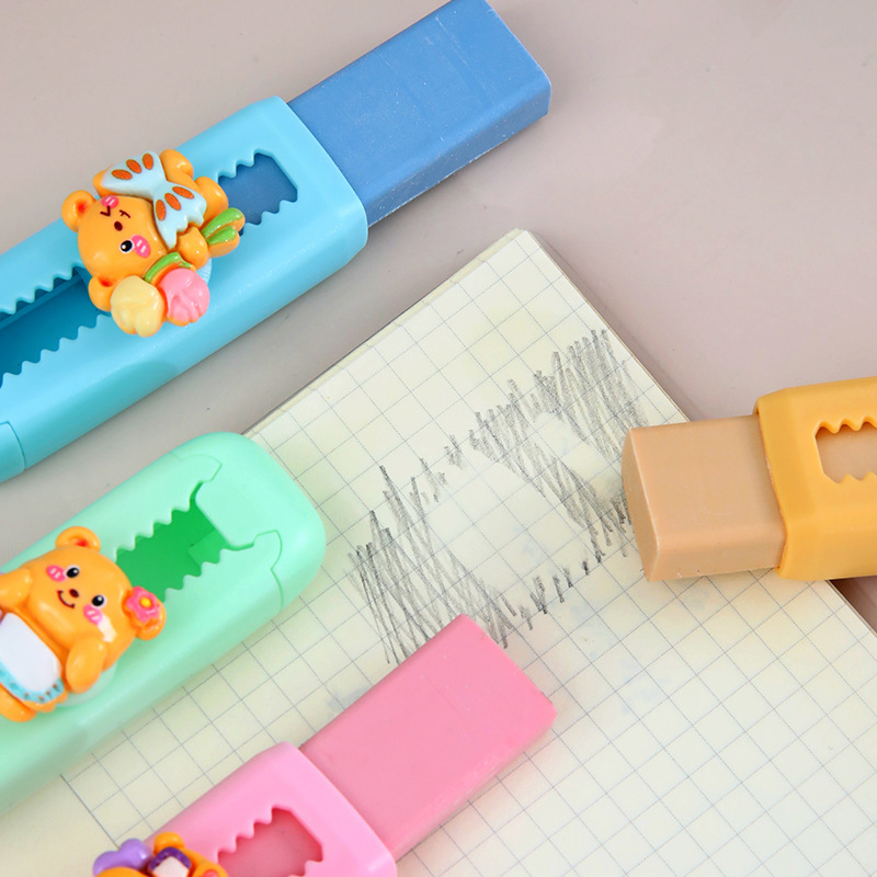 CyiMu - 904 mantequilla oso empuje tira caricatura lindo alto valor de la cara estudiante estereoscópio parche borracha