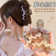 优雅爱心抓夹女2025新款高级感鲨鱼夹 ins风简约发抓夹后脑勺发夹