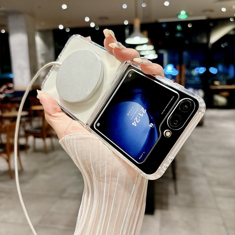 适用三星ZFLIP6折叠磁吸透明手机壳zflod7亚克力magsafe防摔全包|undefined