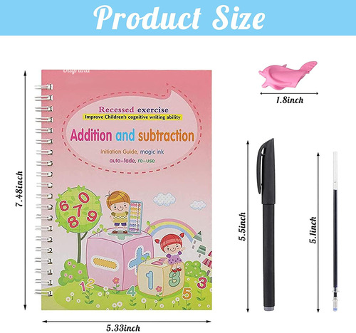 Cross-border English Groove Practice Calligraphy Painting Preschool Pen Control Writing Stickers Children's Enlightenment Magic Writing Stickers Set