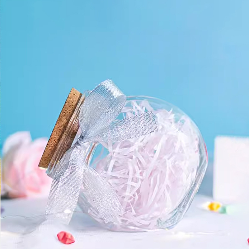 Botella de vidrio de deseo tapones de madera botella grande deseo flotante botella de estrella de suerte origami de alto valor de belleza pequeña botella vacía adornos