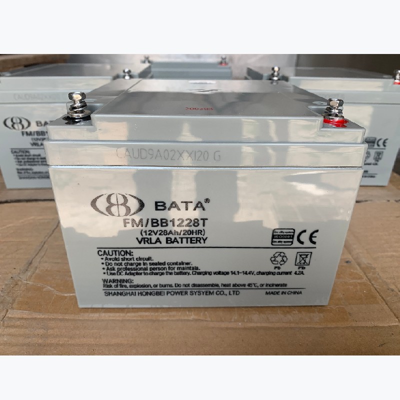 BATA鸿贝蓄电池FM/BB1228T免维护12V28AH直流屏UPS消防柜储能电源