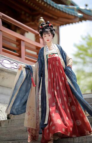 Princess of the prosperous Tang Dynasty in Blossom Jingning, original Tang-made Hanfu for women, restored half-arm chest-length underskirt, complete set of Chinese-style ancient costumes