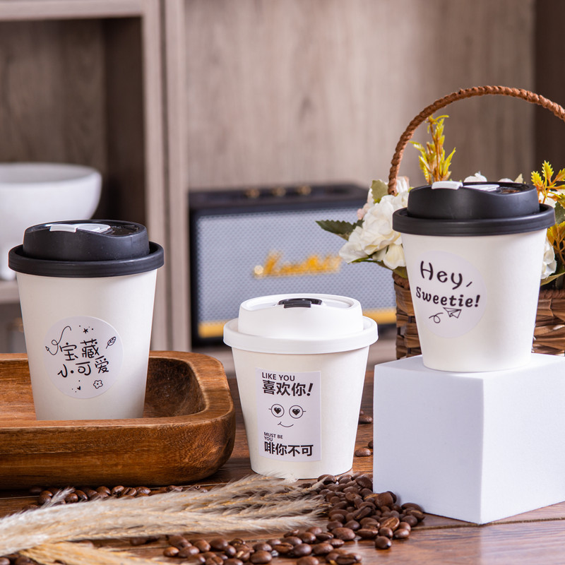 Vasos desechables café té leche tapas