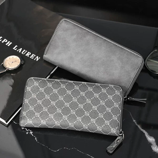 2026 New Stylish Youth Plaid Trendy Card Holder Long Men's Wallet Casual Checkered Men's Wallet Long Card Case
