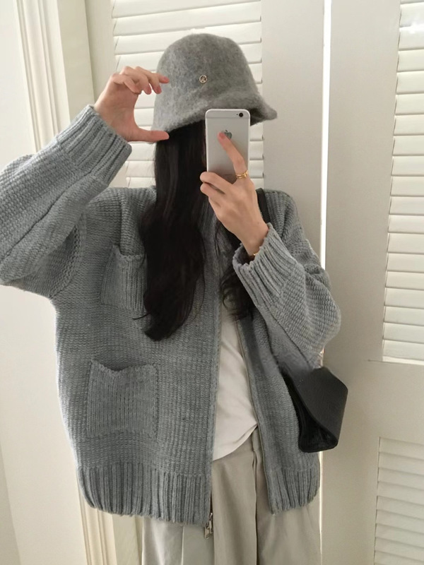 2025秋季新款慵懒风针织开衫上衣女韩版宽松显瘦好看百搭毛衣外套|undefined
