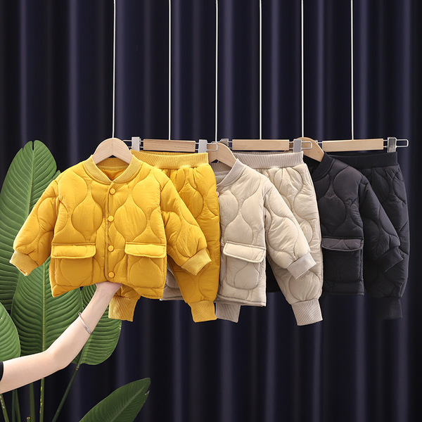 winter children's warm quilted set for boys