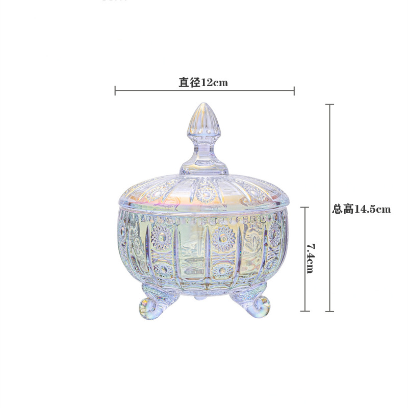 欧式玻璃罐香薰蜡烛罐糖果罐收纳摆件首饰品罐子消磁石水晶消磁碗|undefined