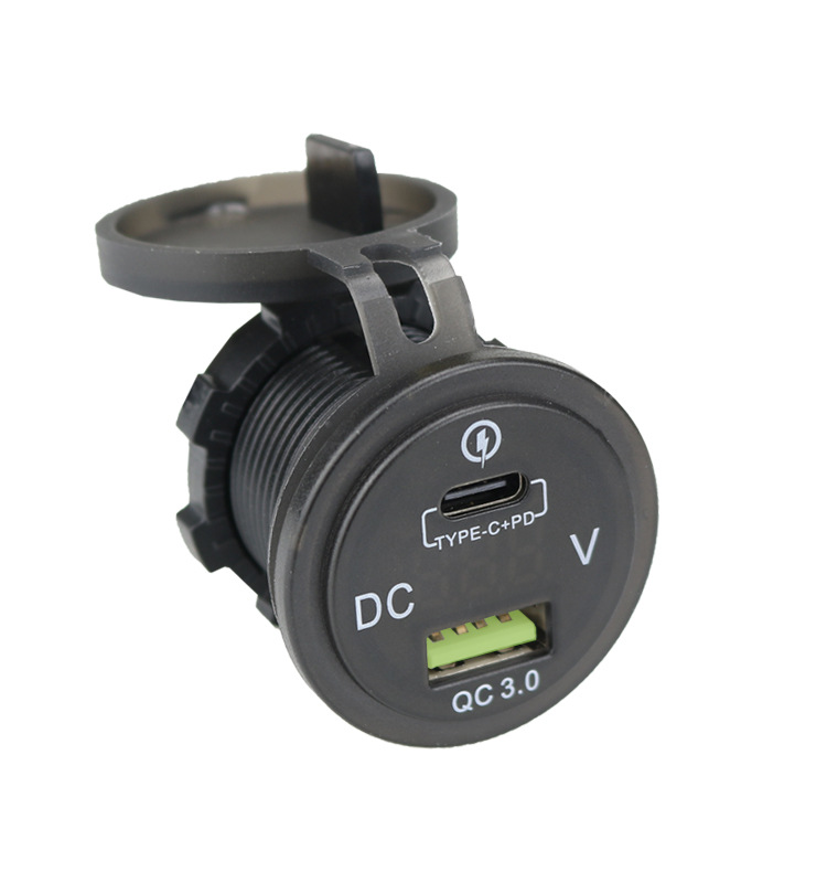 Motorcycle Car Modified Car Charger Qc3.0 +Pd Charger Type-C Port Smart Shunt USB Car Charger