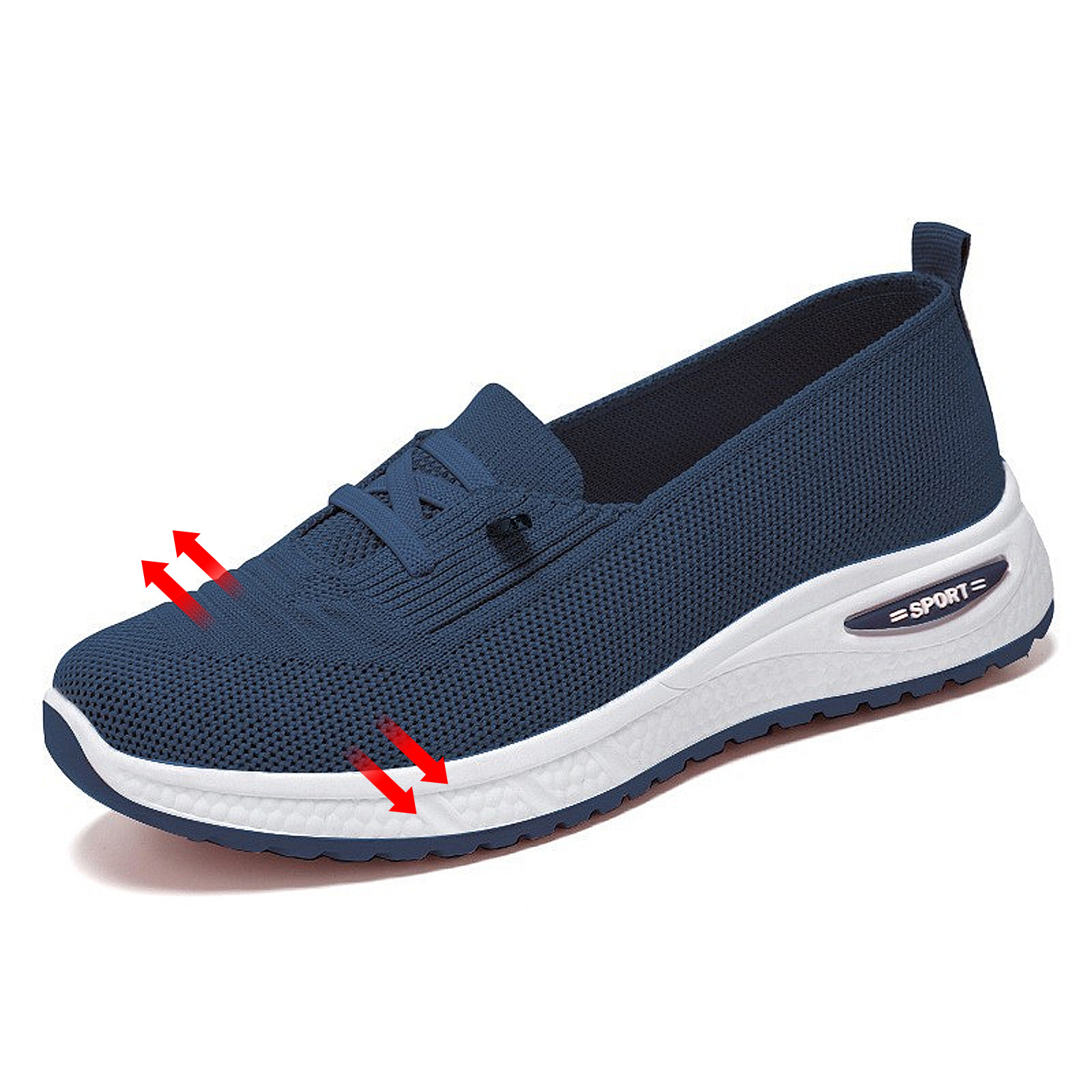 Zapatos de mujer primavera zapatos casuales grandes transfronterizos transpirables zapatos de malla ligera zapatos de lazos suaves zapatos de mujer