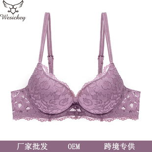 Cross-border European and American Sexy Underwear Women's Small Chest Large Gather-up Lace Underwear Breast-closing Anti-sagging Upper Bra