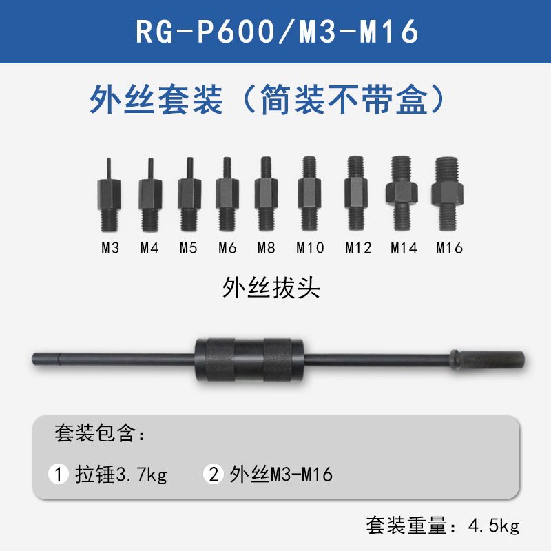Manual extractor P400/P600 dibujo mecánico martillo M3-M20 rosca interna y externa posicionamiento cónico herramienta de eliminación