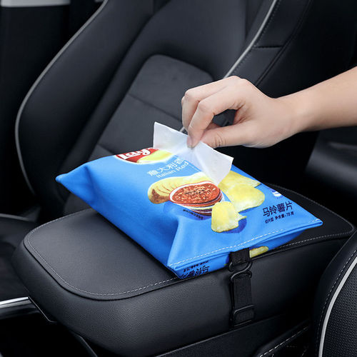 Hit Product Creative Ins Potato Chip Tissue Box Car Suspension Tissue Bag Napkin Kitchen Living Room Car Paper Box