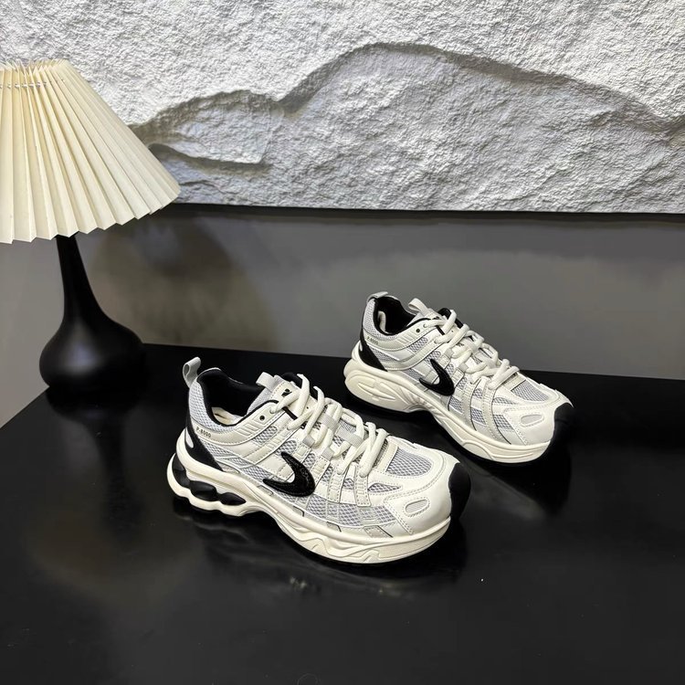本革メッシュ通気性のある女性用ダッドシューズ 2025 夏の新しい多用途軽量カラーマッチング快適なカジュアルスポーツシューズ|undefined