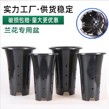 高宅创意园艺盆加高黑色塑料大号花盆批发特大侧孔透明兰花盆绿植