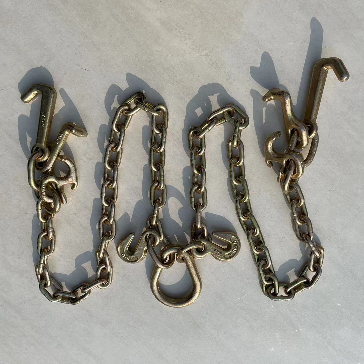 链条锰钢带RJT钩美标链条工厂批发平板车使用拖车70级钩子链条