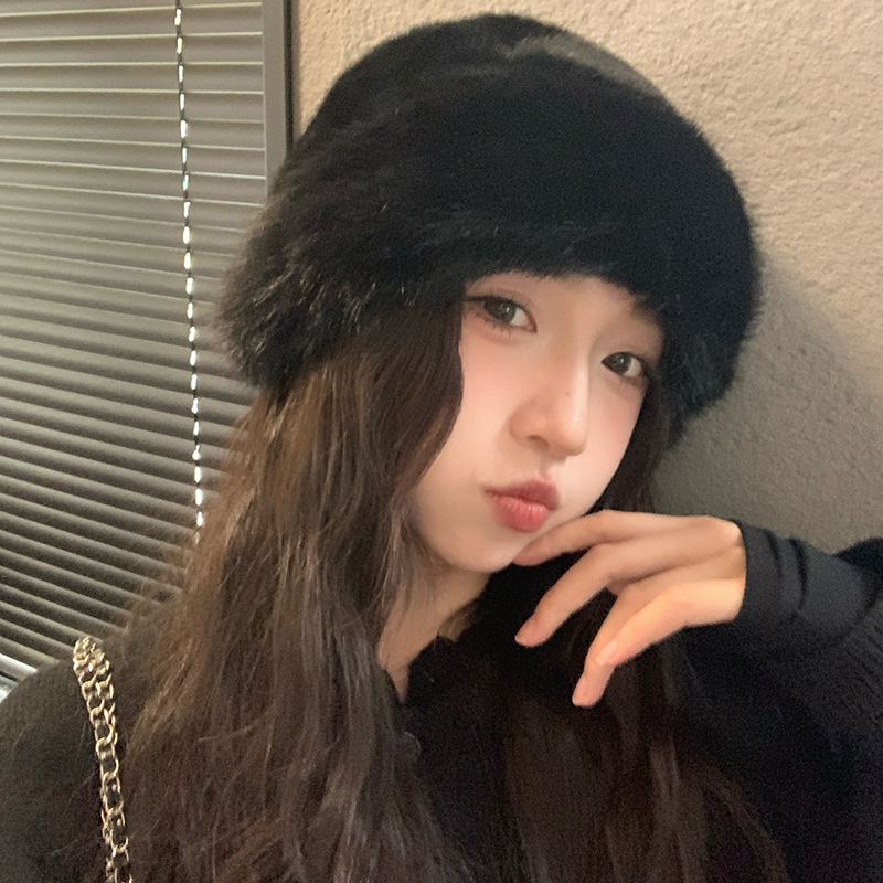 渔夫帽女冬季韩版显脸小加厚保暖毛绒帽日系冬天蒙古防寒护耳帽子|undefined