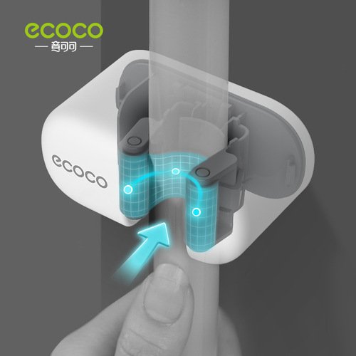 Icoco mop hook hanger wall-mounted bathroom mop storage rack adhesive strong fixed buckle broom clip