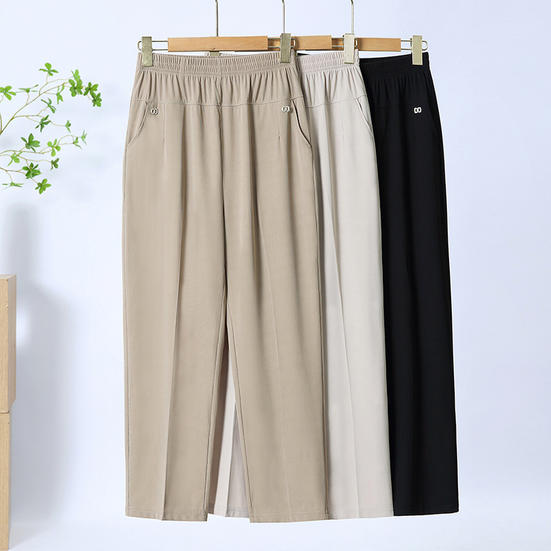 Mom's Summer Thin Cropped Pants, Thin Elastic High-Waisted Casual Versatile Pants for Middle-Aged and Elderly Women Mom's Summer Thin Cropped Pants, Thin Elastic High-Waisted Casual Versatile Pants for Middle-Aged and Elderly Women