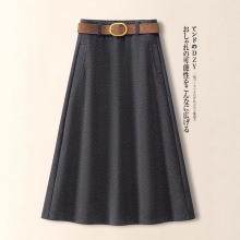 高级感灰色毛呢半身裙女秋冬季2025超火的a字裙小个子超好看伞裙