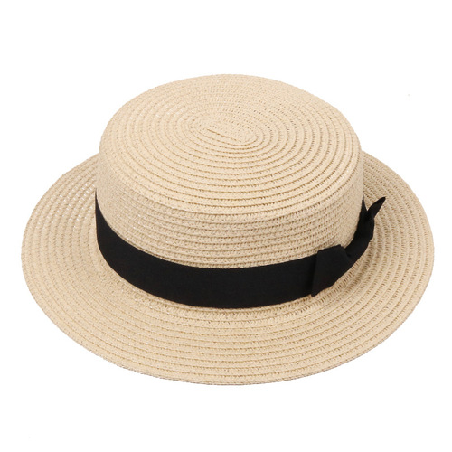 Korean children's formal hat straw hat summer British minimalist sun protection sun hat for girls and boys, beach cool hat