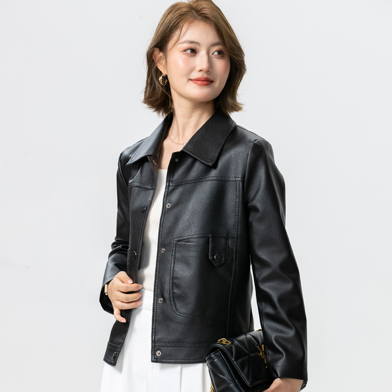 春秋新款高端女士皮衣夹克气质时尚潮流薄款外套女327
