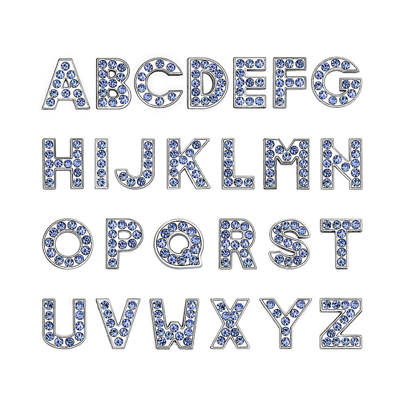 8mm Light Blue Diamond Accessories Alloy Rhinestone Letter Beads DIY Watch Strap Pet Collar Anklet Jewelry Accessories 8mm Light Blue Diamond Accessories Alloy Rhinestone Letter Beads DIY Watch Strap Pet Collar Anklet Jewelry Accessories
