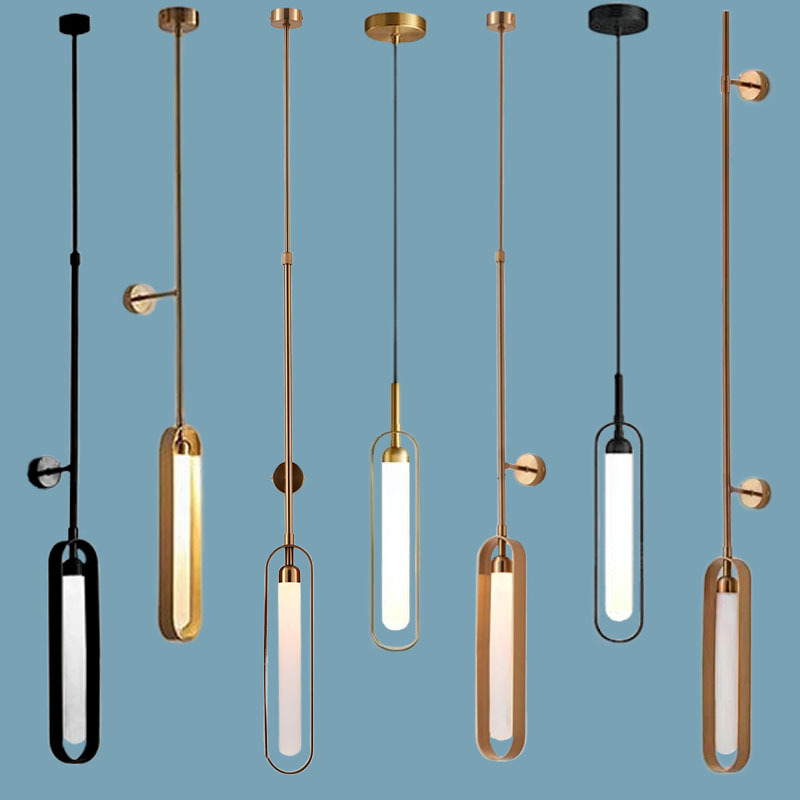 Telescopic long pole hanging wall lamp hotel corridor guest room bedside sales department wall hanging lamp light luxury living room oval wall lamp