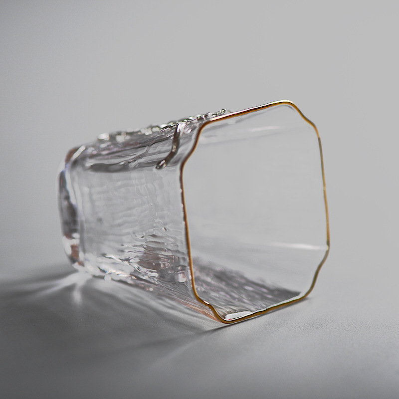 Juego de té de cristal creativo orquídea ciruela crisantemo de bambú taza de té de cristal estaño cuatro caballeros pintura de oro Kung Fu taza de té