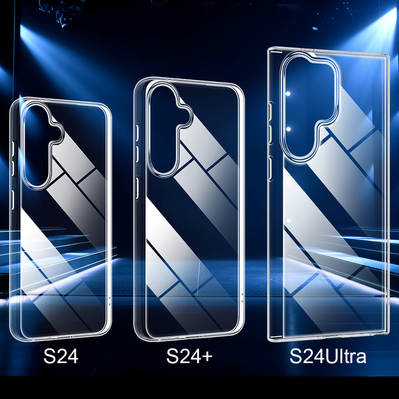 For Samsung S24ultra Large Hole Transparent TPU Phone Case Not Easy to Yellowing All-inclusive Simple High Transparent Soft Case