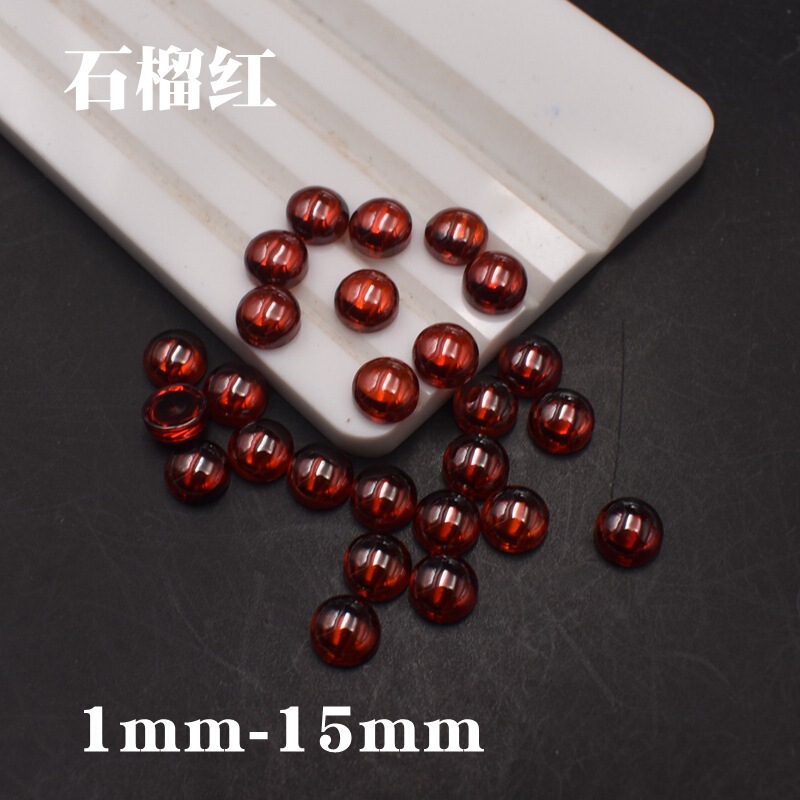 1mm and 15mm garnet red flat plain round zircon bare diy set flat gem