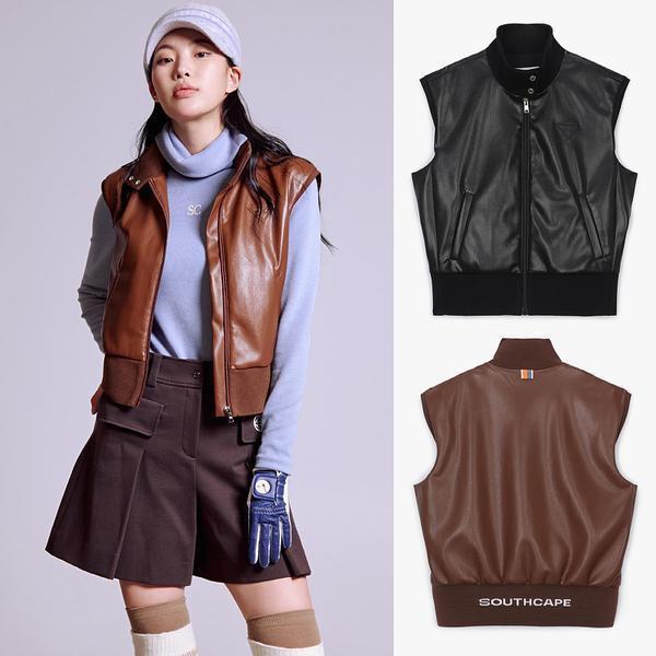 23 New Original Golf Clothing Women's Sleeveless Vest Golf Ecological Leather Casual Pure Color Jacket Vest