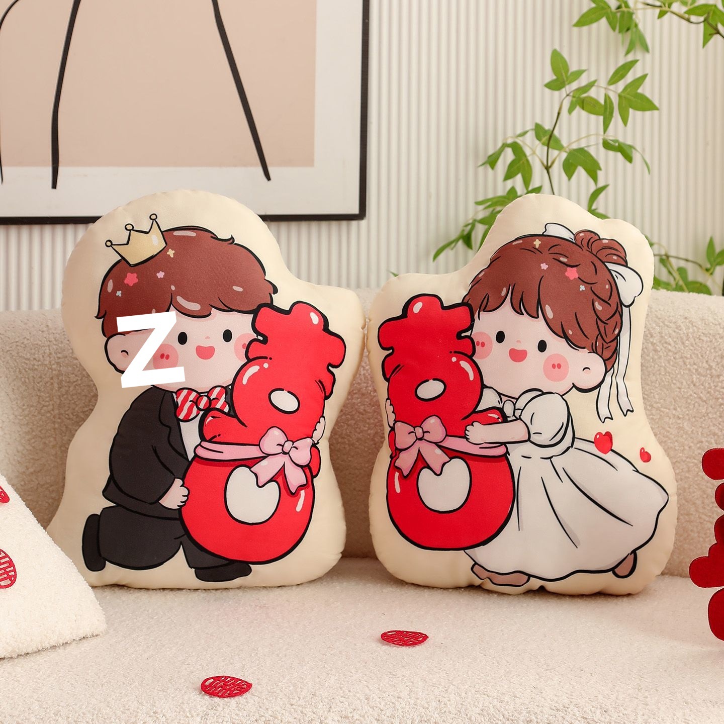 结婚压床娃娃一对2025新款陪嫁婚房布置可爱抱枕婚庆公仔跨境批发