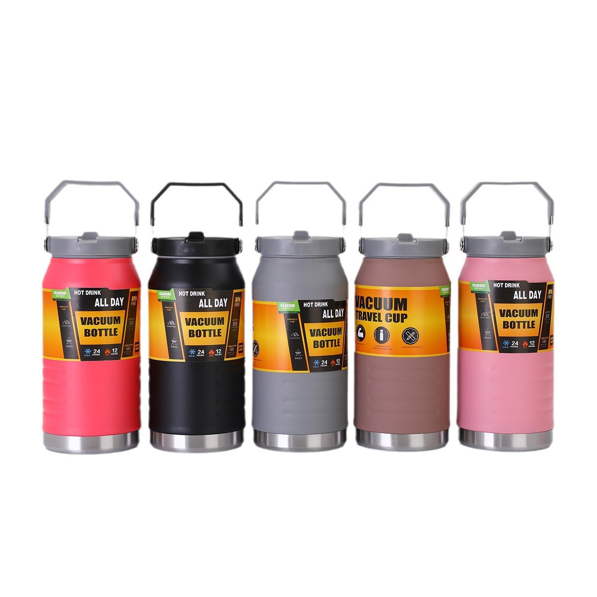 Nuevo transfronterizo 304 taza de aislamiento al vacío de acero inoxidable portátil taza de agua deportiva portátil para automóviles aislamiento frío gran cubículo de hielo sin
