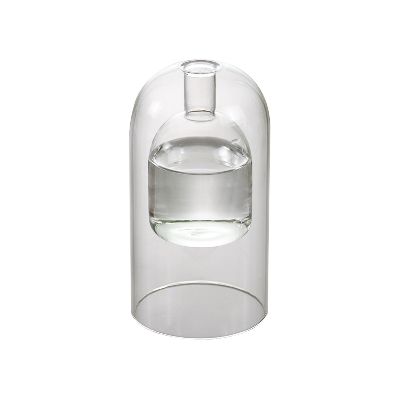 Botella de aromaterapia de vidrio de doble capa simple de estilo europeo hogar sala de estar dormitorio volátil ratán decoración floral botella vacía