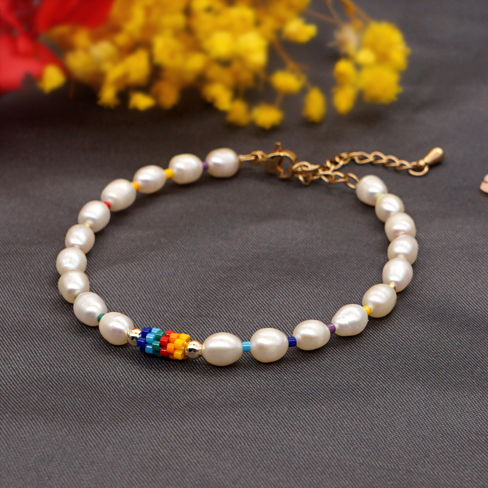 Ethnic Flowers Beads Pearl Bracelet display picture 3